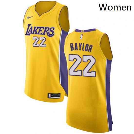 Womens Nike Los Angeles Lakers 22 Elgin Baylor Authentic Gold Home NBA Jersey Icon Edition